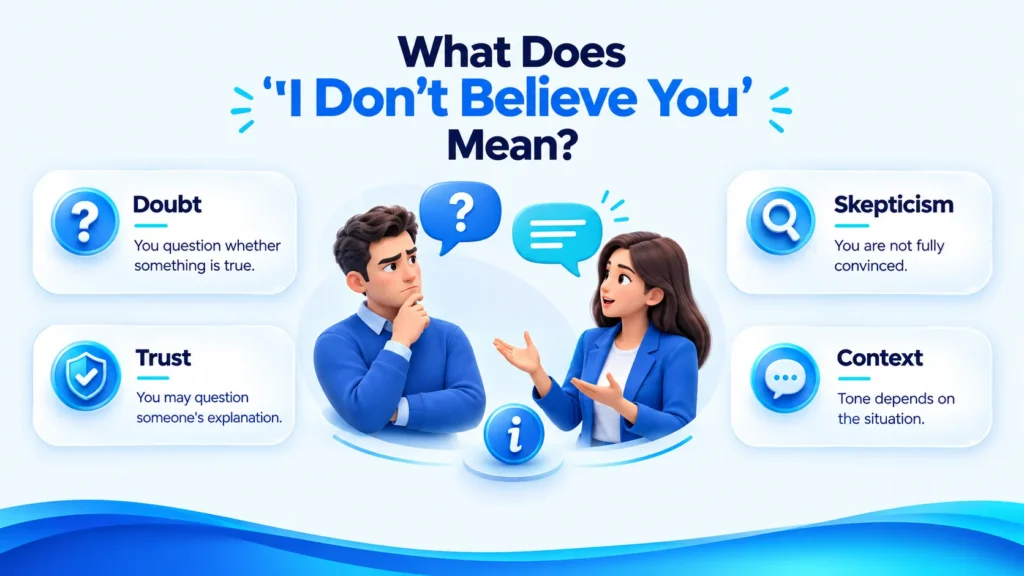 What does I don't believe you mean in everyday communication