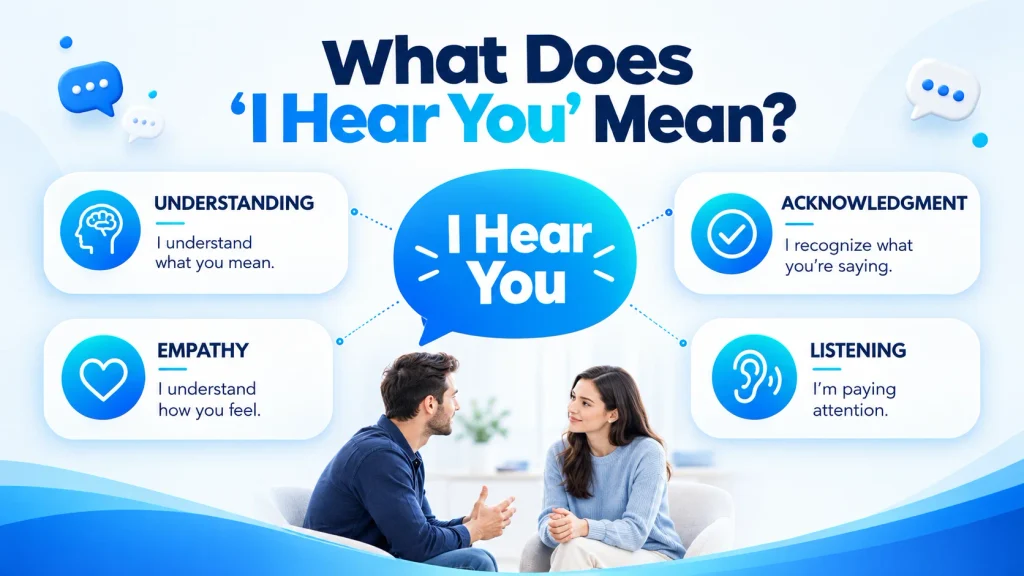 Meaning of I hear you showing understanding acknowledgment empathy and active listening