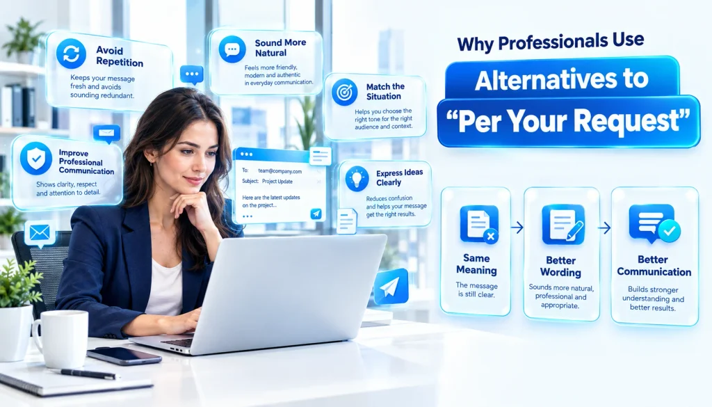 Benefits of using alternatives to per your request in professional communication