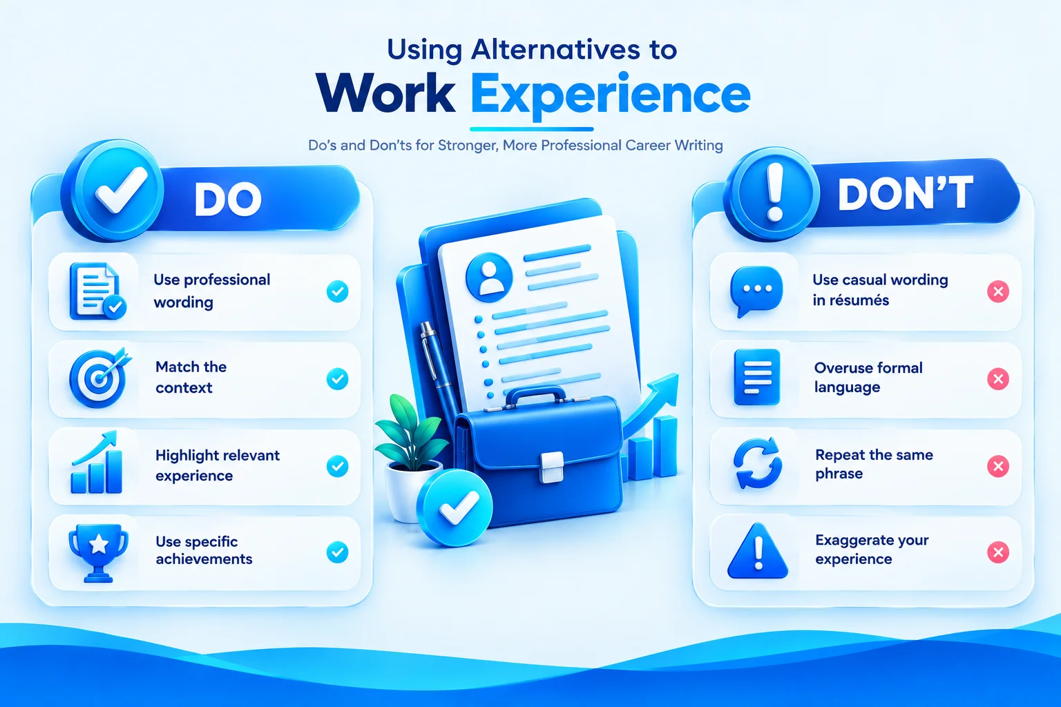 Do’s and don’ts for using alternatives to work experience