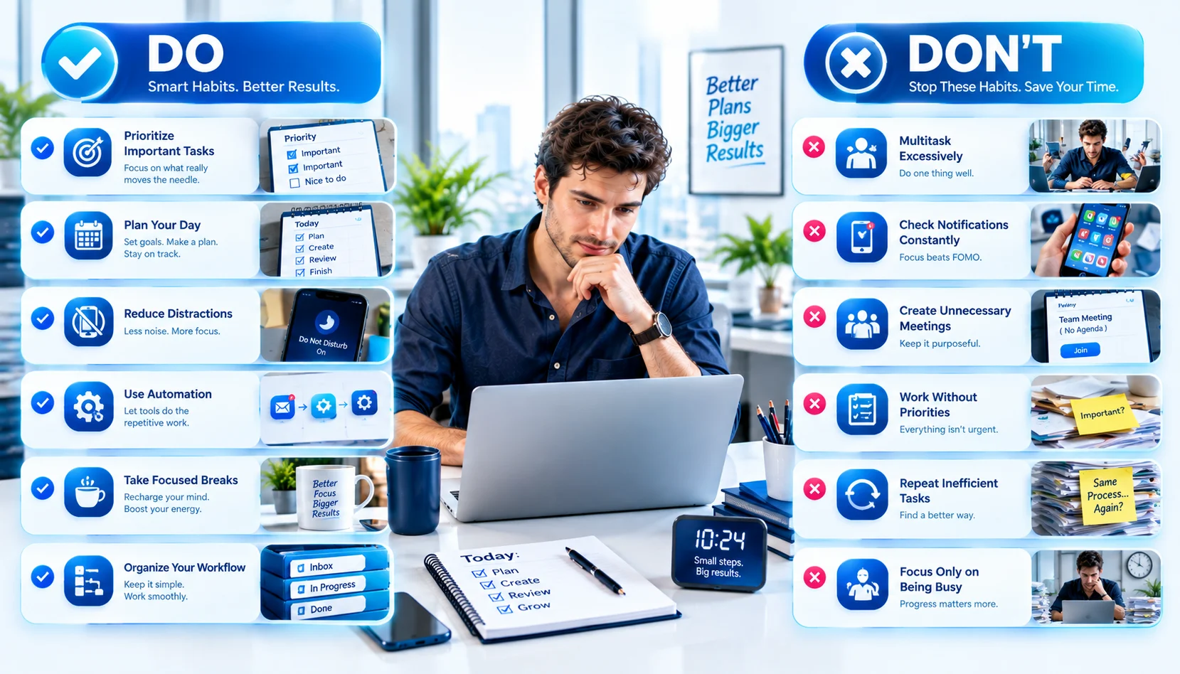 Work smarter productivity do’s and don’ts for efficient workplace habits