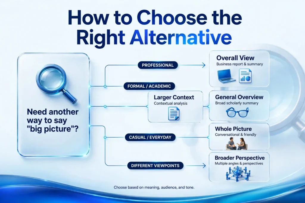 How to choose the right alternative to big picture based on tone and context