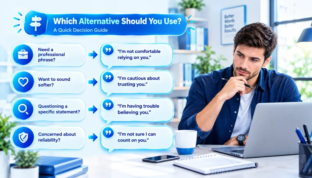 How to choose the right phrase instead of saying “I don’t trust you”